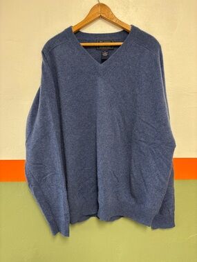 Woods & Gray Men's V-Neck Cashmere Sweater - Blue